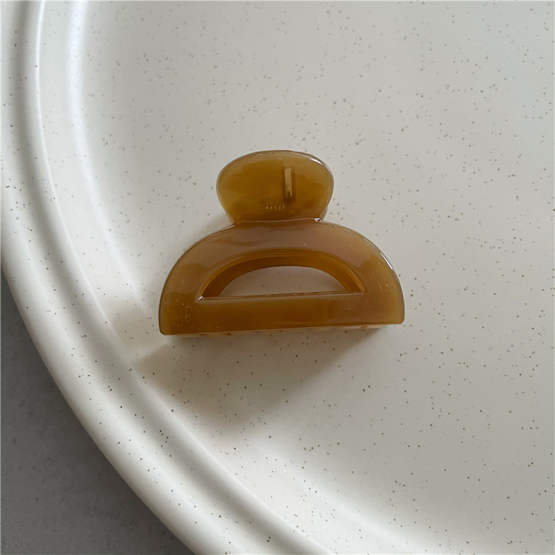 Pinza de pelo acrílica de color con textura de gelatina, flequillo lateral rectangular geométrico de tamaño pequeño, Pinza de agarre pequeña, accesorios para el cabello versión coreana: Oro