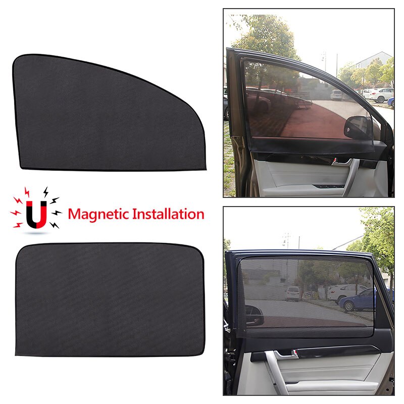 VODOOL Magnetische Autoruit Zonnescherm Gordijn UV Bescherming Mesh Auto Side Windows Zonneklep Shade Shield Solar Protector Film