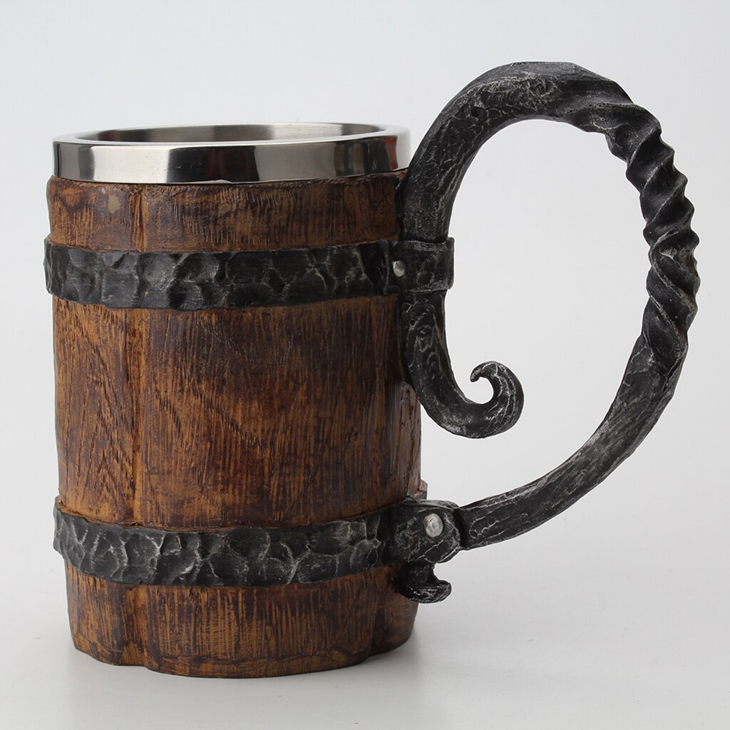 Nachahmung Holz Bier Becher Edelstahl Tasse für Bier Gläser Wein/Milch/