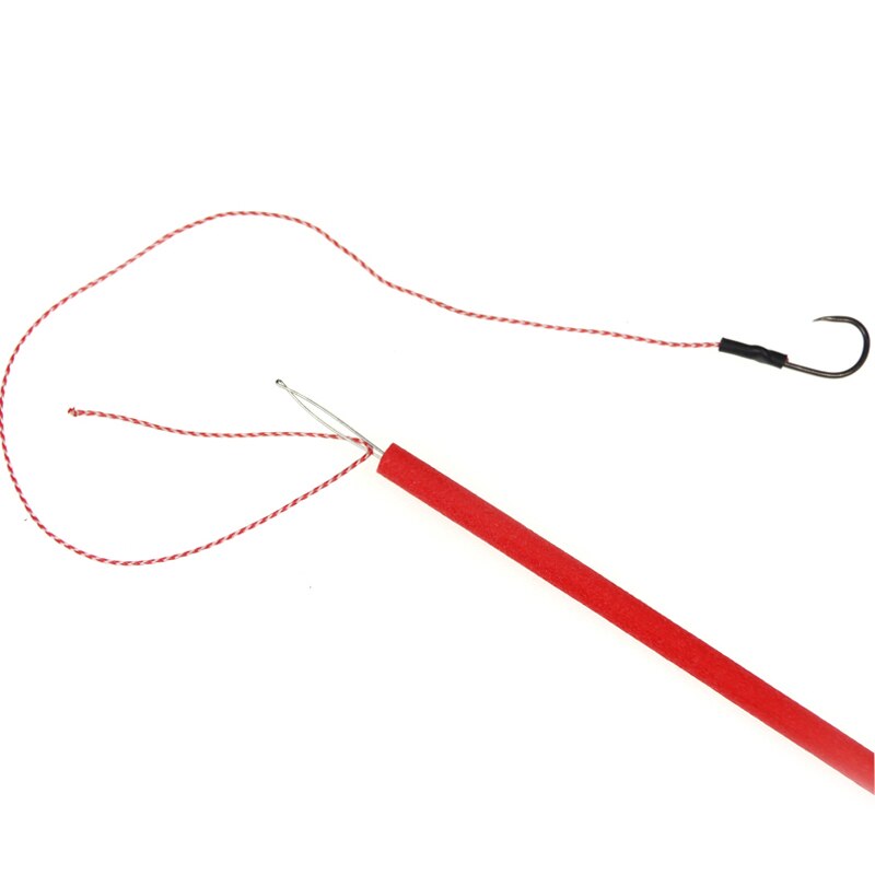 1pc Saltwater Fishing Bobbin Threader Stainless Steel Wire Baiting Drill Needles Fishing Rigging Threading Tools Black