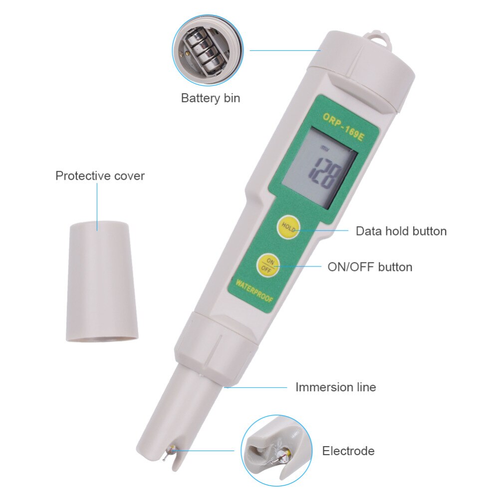 Digital ORP Water Meter Water Tester 0~+/-1999mV Test Redox Potential Negative Potential Test Pen for Hydrogen generator