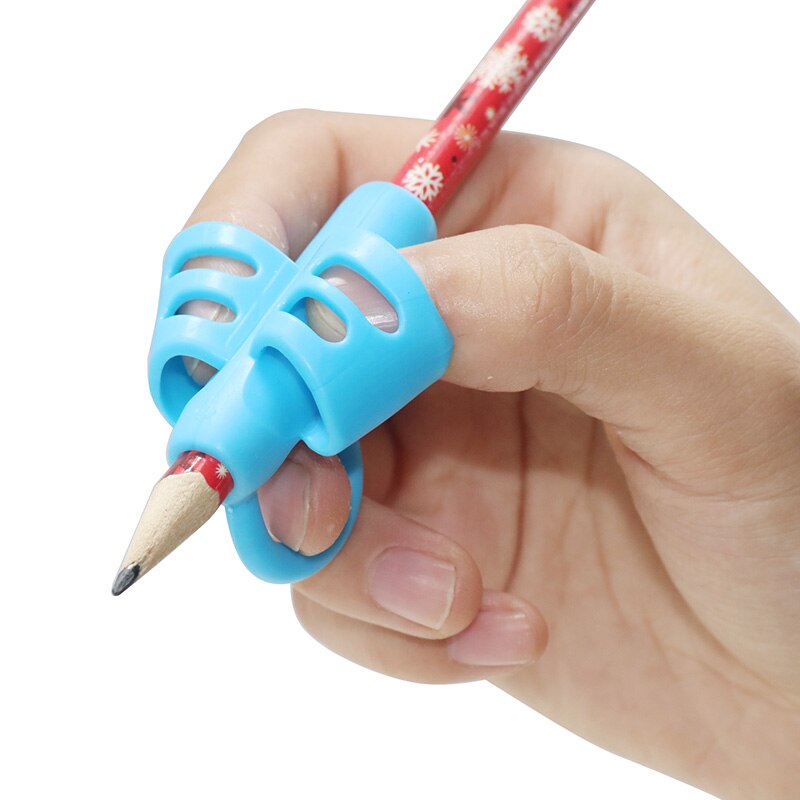 Poignée de stylo à deux doigts en Silicone, outil d&#39;écriture pour bébé, stylo d&#39;écriture, dispositif de Correction d&#39;écriture, papeterie pour enfants, 6 pièces