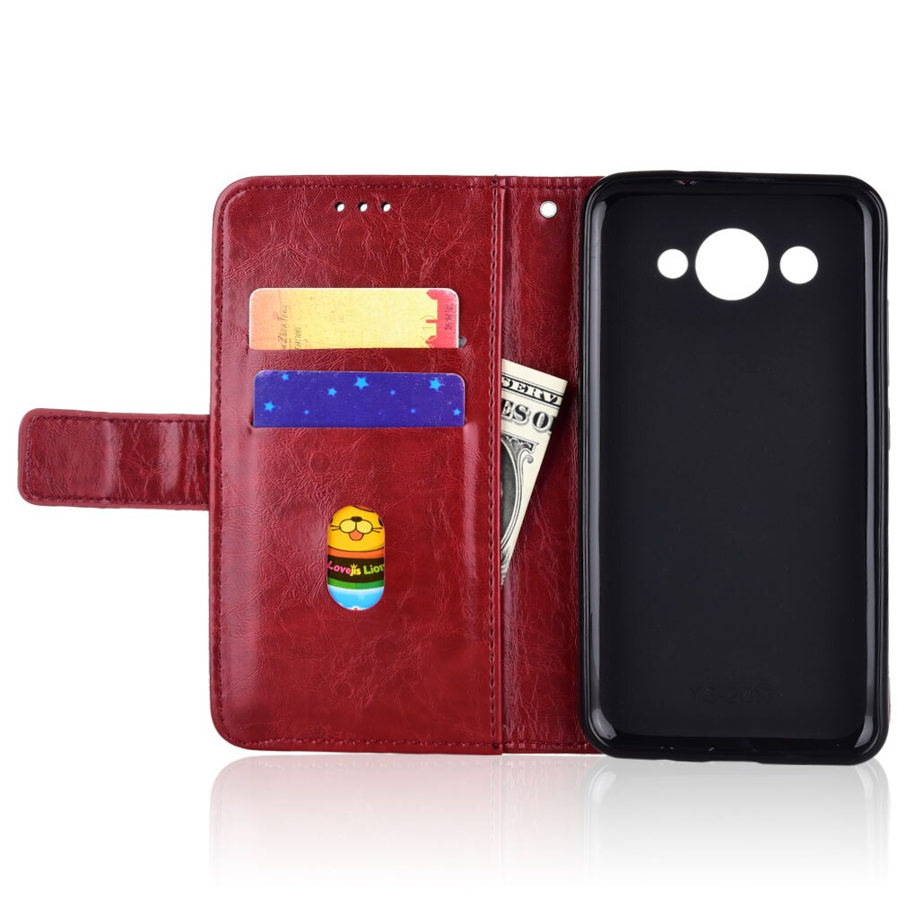 Funda de cuero tipo billetera con tapa para Huawei Y3 CRO-L02 L22 L03 L23 U00 Y3Lite , funda trasera para teléfono