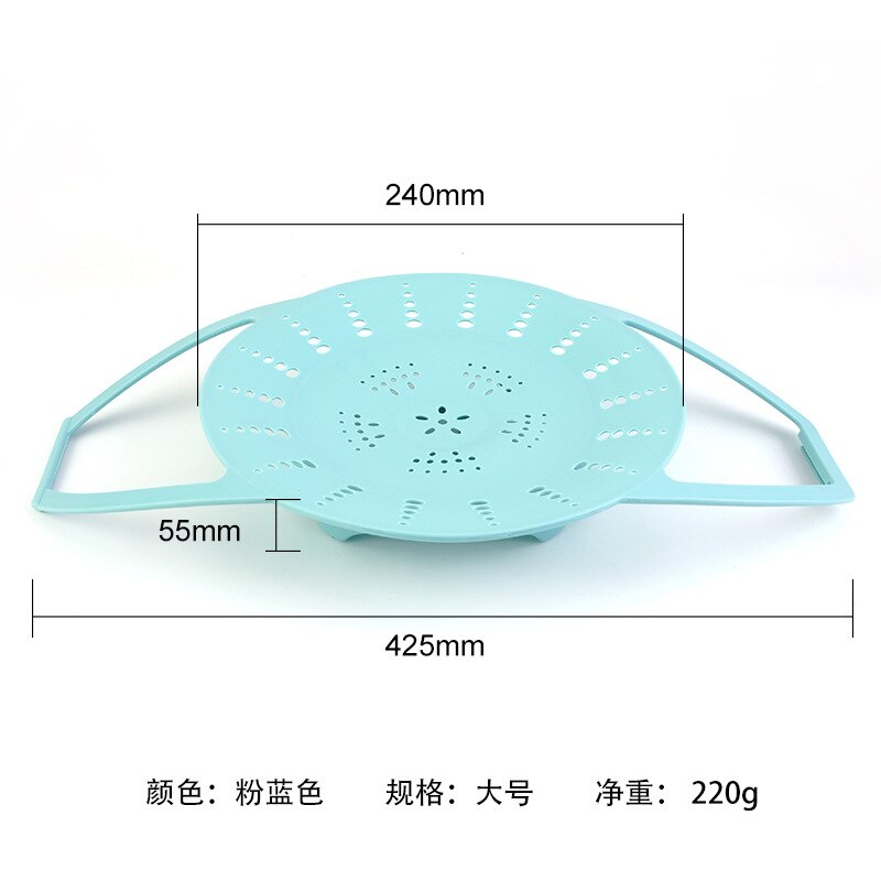 Fold Safe Multifunction Stove Useful dumpling Silicone Steamer Basket With Handles Kitchen Gadgets Kitchen Tool: blue