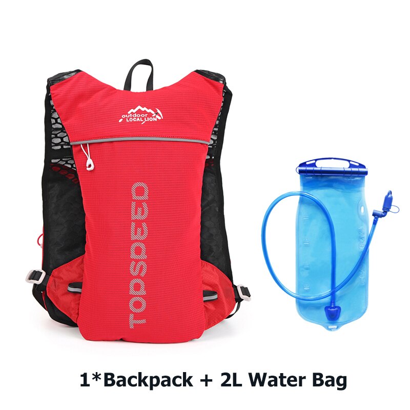 Unisex Running Hydration Vest Backpack,Outdoor Lightweight Riding Bike Rucksack,Trail Marathon Trecking Hiking Running Backpack: RED with 2LWater bag