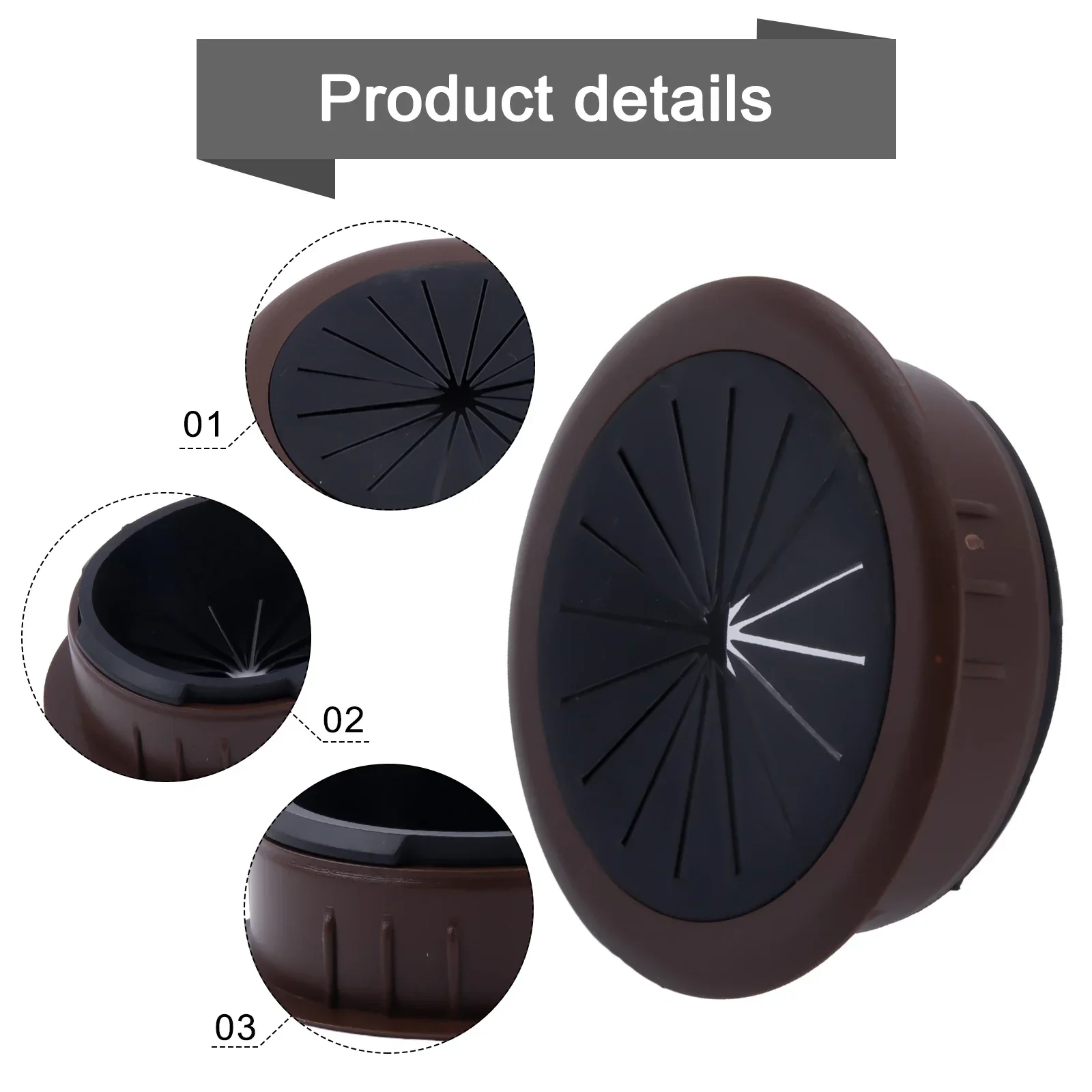 Desk Cord Grommet Wire Hole Cover Line Outlet Port Wire Organizer Cable Pass Through 60MM Threading Box Cover Office Tools