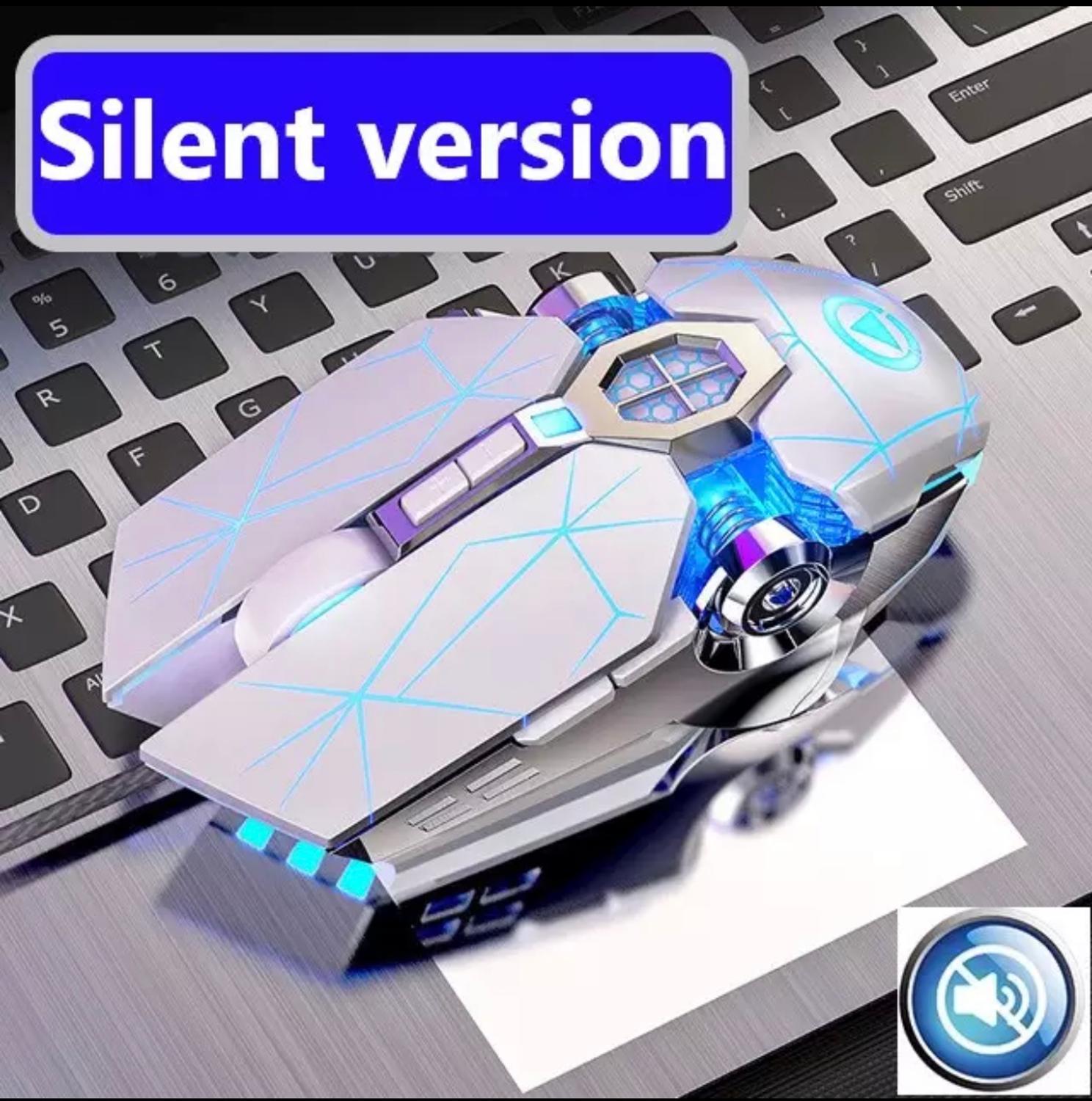 Mechanical Wired Silent Mouse 3200dpi 7 Buttons Backlit Computer Mouse Support Macro Definition Gaming Mouse: white mute