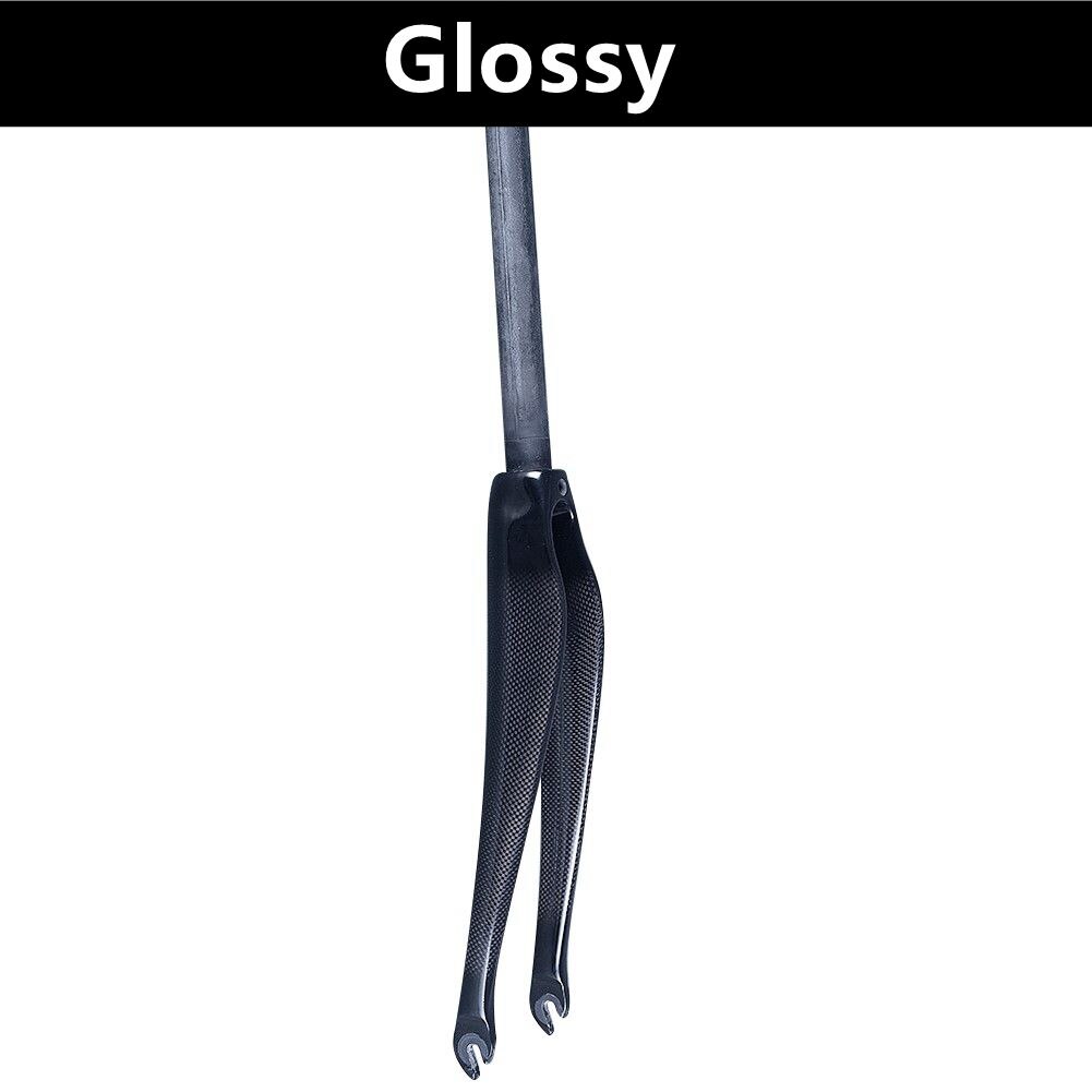 Horquilla de carbono ultraligera para bicicleta de carretera 700C 1-1/8 "3 k negro mate 28,6mm bicicleta V Freno de carretera tenedores piezas de bicicleta 420g: 3k gloss