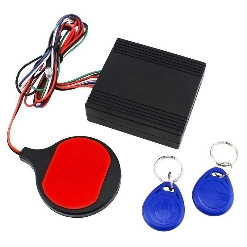 Anti theft Motorcycle lock system with Engine Cut Off immobilizer IC card Alarm induction invisible anti-steal lock: Default Title