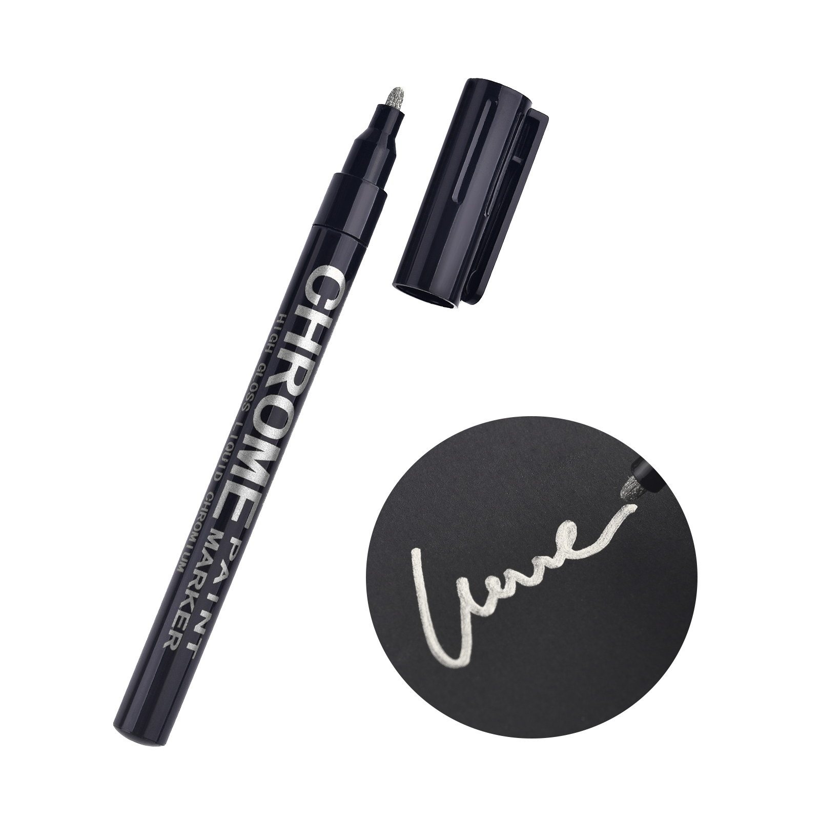 Chrom Spiegel Marker Stift DIY Harz Farbe Reparatur Spiegel Chrom Für Rock Keramik Glas Metallic Kunsthandwerk Stift Zubehör: Licht Grau