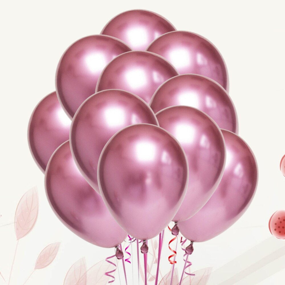 50pcs 10 Inches Latex Thicken Balloons Metallic Color Party Ornaments Supplies (Golden)