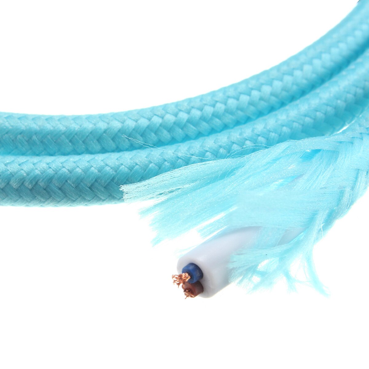 200 cm 2 Ader Stoff Kabel Muticolor Jahrgang Twist Geflochtene Stoff Licht Kabel Tuch Elektrische Draht Kronleuchter Anhänger Lampe Drähte: Blau