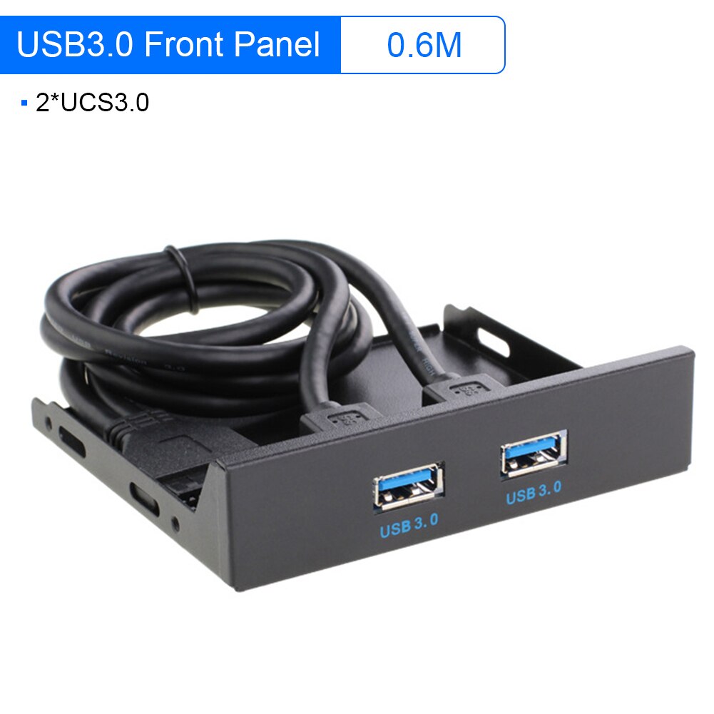 20Pin Two Ports USB 3.0 Front Panel Bracket Line Adapter Computer Floppy Disk Drive Built-In USB Panel for PC Desktop Computer