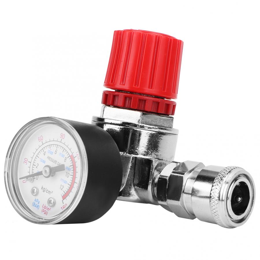 Pressure Regulator Valve Switch Control Valve Gauge with Male/Female Connector for Air Compressor