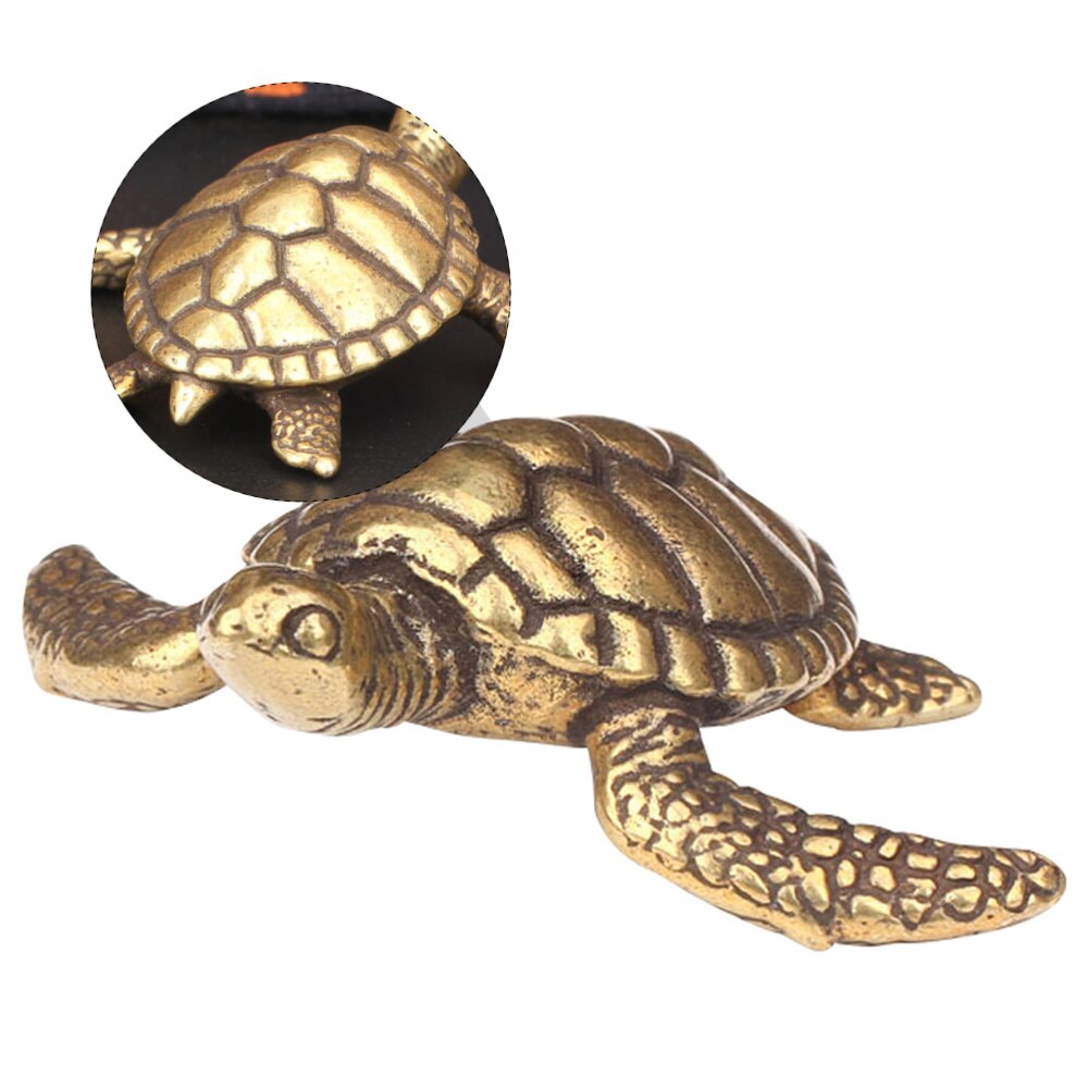 1pc Brass Turtle Statue Copper Retro Animal Sculpture for Table Old People Study Room
