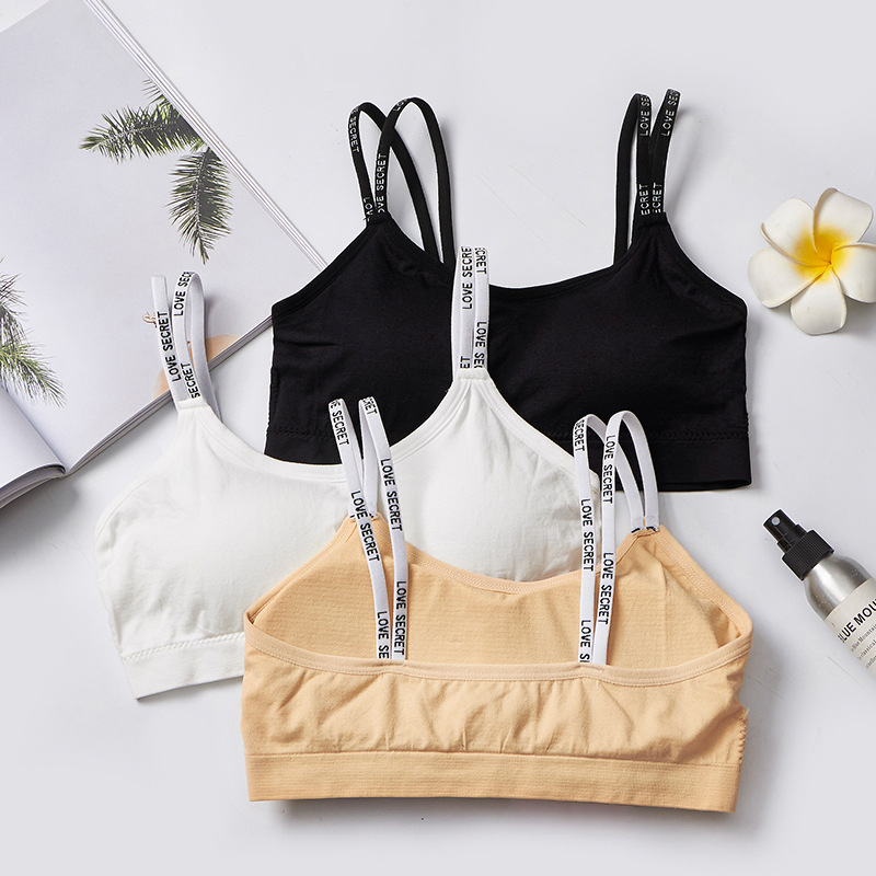 Adolescente mince épaule sans couture sport enveloppé poitrine fronde dames gilet amovible éponge tampon évacuant l'humidité sous-vêtements