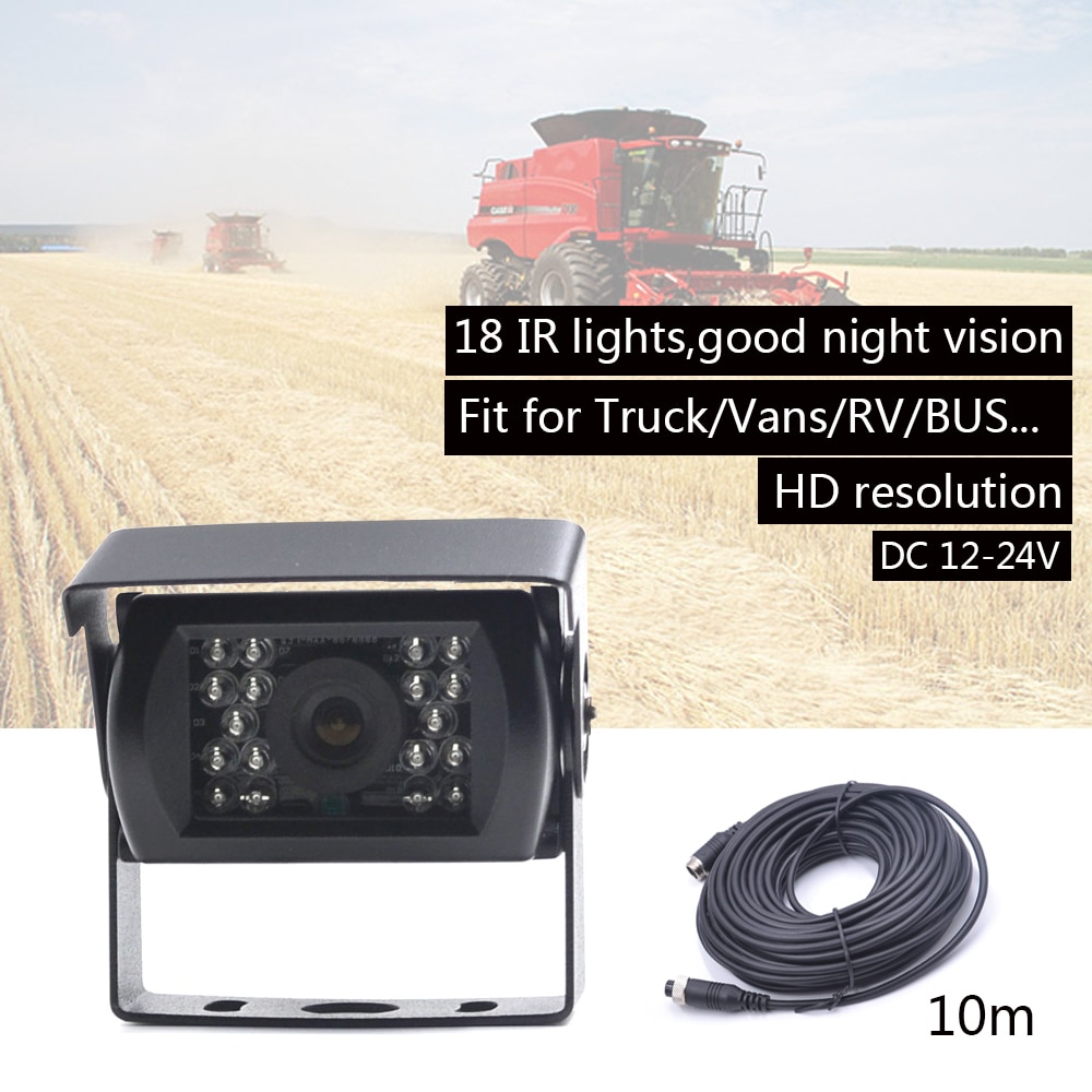 Bus/Truck/Trailer Rear View Camera Cars Parking Reversing Night Vision Camera With 18 IR Lights DC12V-24V Aviation Connector