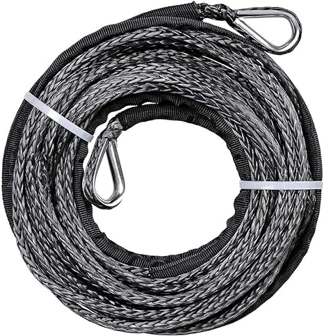 6mm*30m Synthetic Winch Rope Extension Rock Guard For 4X4 Off-Road Recovery Car ATV UTV Snow Plow: black