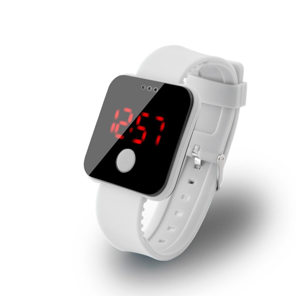 Écran tactile bracelet LED montres numériques pour hommes & dames & enfant horloge femmes montre-bracelet sport montre-bracelet Relogio Masculino: WHITE