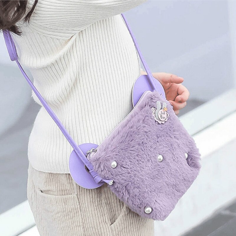 Schattig klein meisjes mini portemonneetje kawaii nep konijnenbont baby kleine portemonnee peuter schoudertas meisjes feesttasje