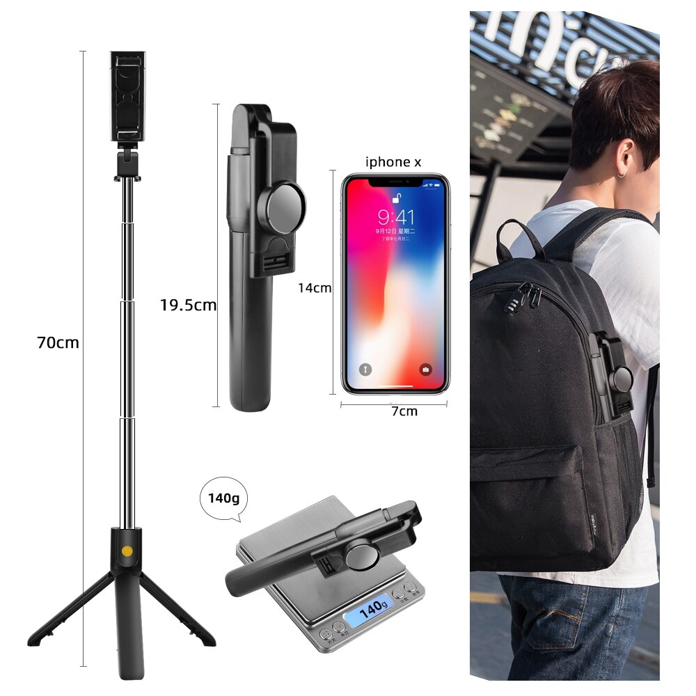 K10 kabellose, ausziehbare bluetooth-selfie-sticks mit stativfunktion und auslöser für iphone und xiaomi iphone mini