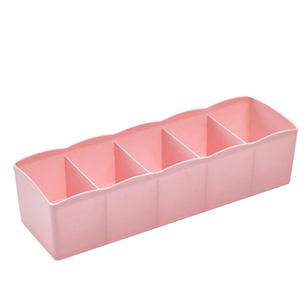 Caja de almacenamiento de artículos pequeños, caja de almacenamiento de 5 celdas de plástico para sujetar calcetines, organizador de cajones, divisor de cosméticos, accesorios para el hogar: NO.4