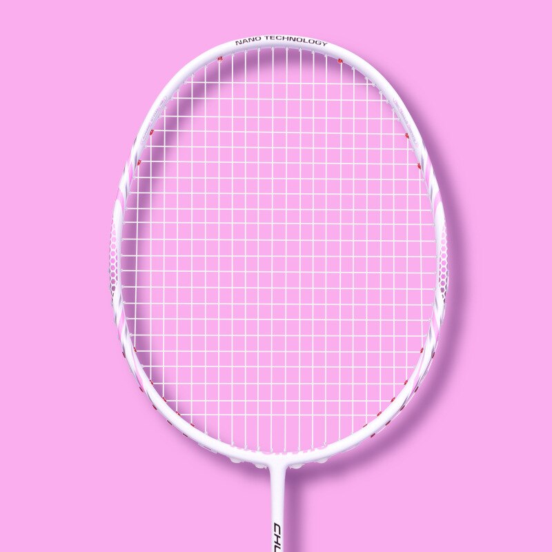 8U 100% Carbon Badminton Racket for women 22-30lbs G5 Ultralight Badminton Racquet Padel Training Sports: White line