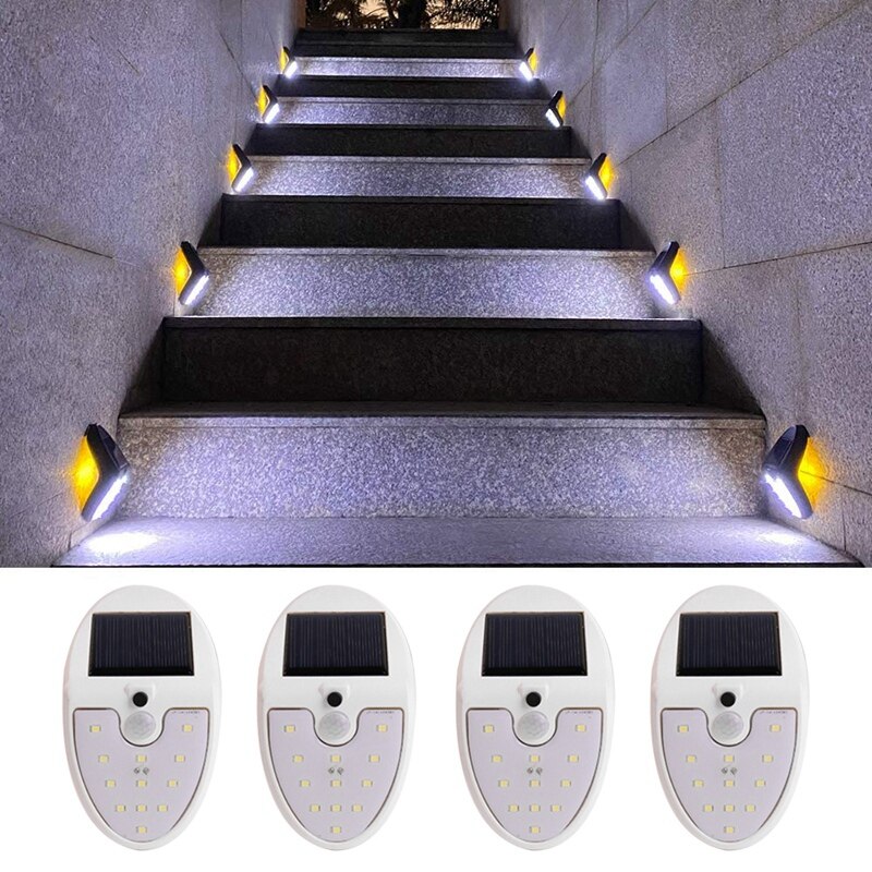 Solar Motion Sensor Deck Lights,Security Solar Stair Lights Fence Lights for Wall Mount Garden Path Solar Yard Lights