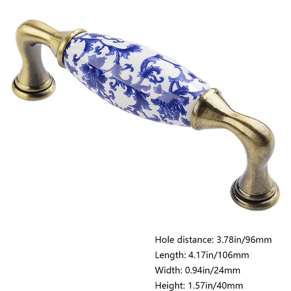 Porcelain Flowers Blue And White Furniture Antique Dresser Cabinet Handles Door Handle Pull Handles Drawer Knobs: WHITE