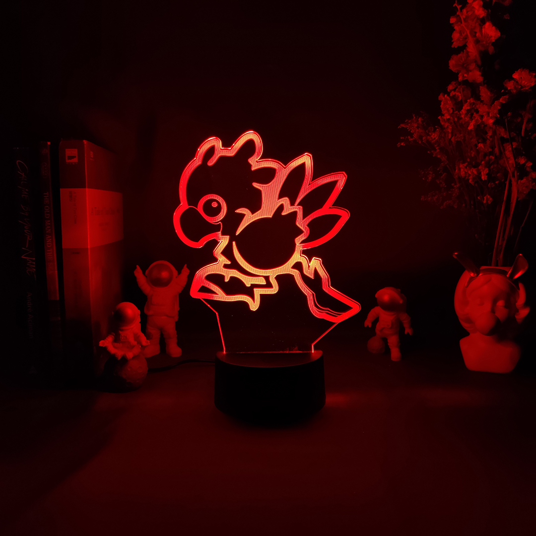 Chocobo in Final Fantasy Game Character 3D LED Nightlight RGB Flashing USB Powered Desk Lamp PC Room Decoration Children's