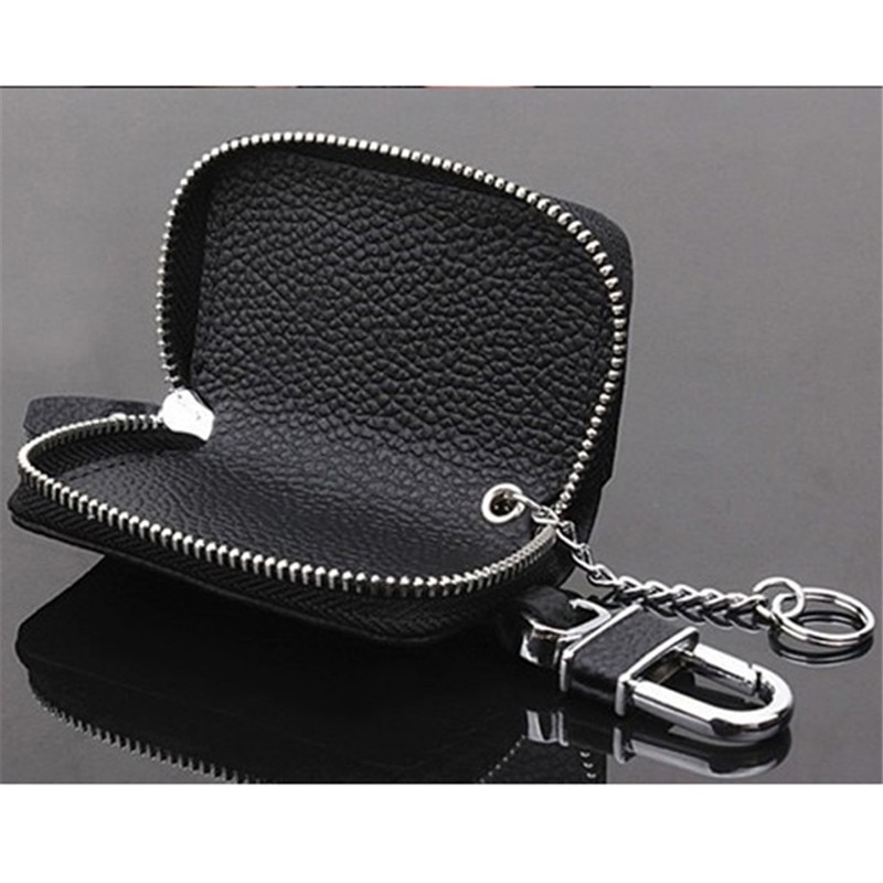 PU Leder Auto Schlüssel Geldbörsen Männer Frauen Schlüssel Halfter Haushälterin Schlüssel Organizer Keychain Abdeckung Reißverschluss Schlüssel fallen Taschen Schlüssel Beutel brieftasche