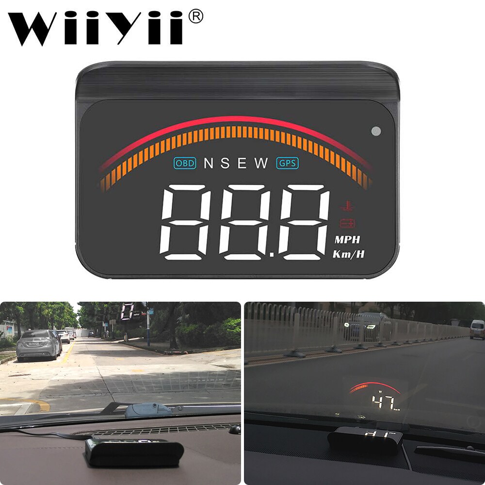 Universal M11 OBD2 HUD Head Up Display Car GPS speedometer RPM Water temp Windshield Projector Security Automatic Alarm