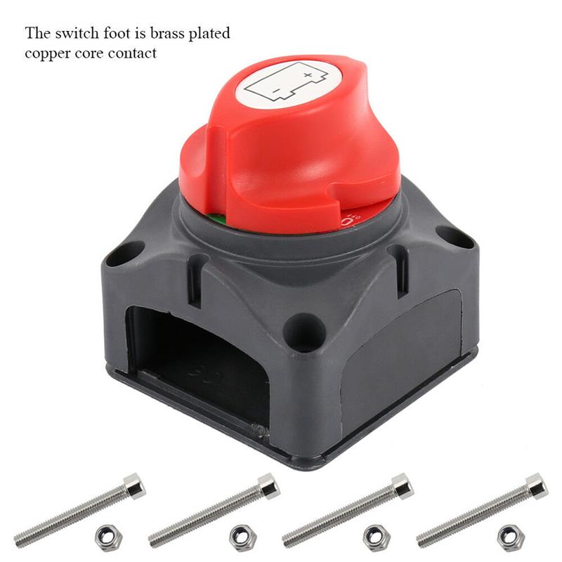 12V 600A Red Key Cut Off Battery Power Main Kill Switch Vehicle Car Modified Isolator Disconnector Car Switch for Car truck boat