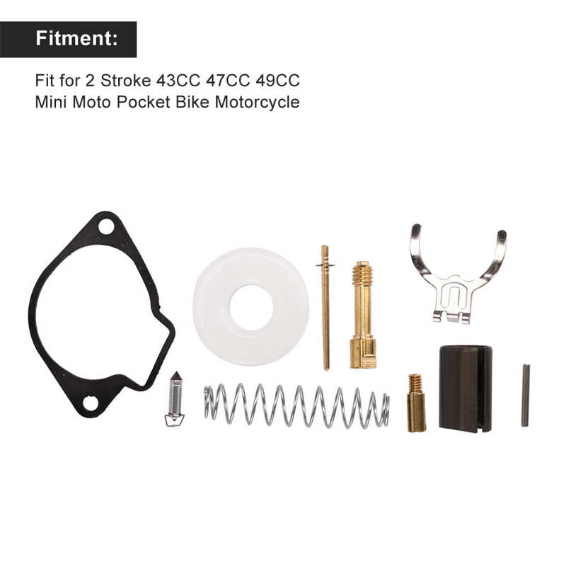 Universal Carburetor Repair Rebuild Kit Fuel System Parts Fit for 2 Stroke 43CC 47CC 49CC Mini Moto Pocket Bike Motorcycle
