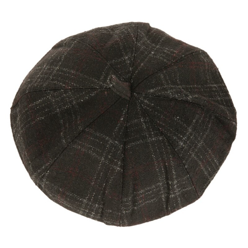 Utomhus dam höst vinter hatt kaffe färg stilig pläd sport löpning retro brittisk målare hatt pumpa jacka basker: 03