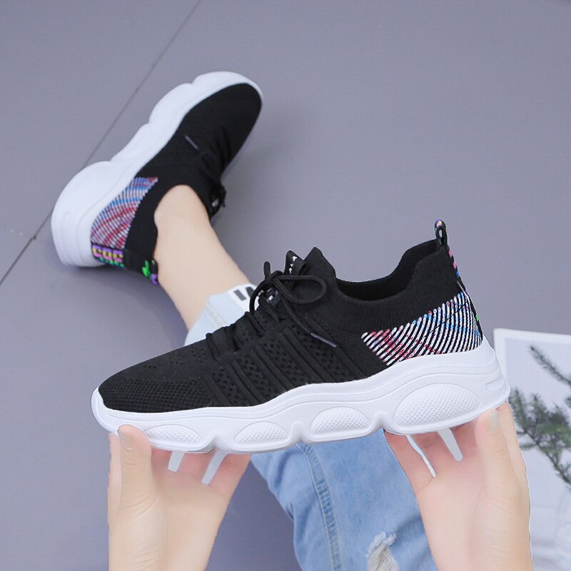 Damestennisschoenen, lichte, zachte sportschoenen, damestennisschoenen, stabiliteitsschoenen voor wandelen, merk sneakers, damesschoenen: Zwart / 9