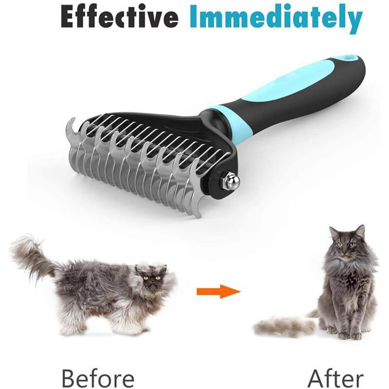 Haustier Hund Kamm Haar Entferner Katze Kamm Für Lange Haar Lockige Hunde Katzen Entfernung Unterwolle Haustier Pinsel Rechen Dematting Pinsel hund Liefert
