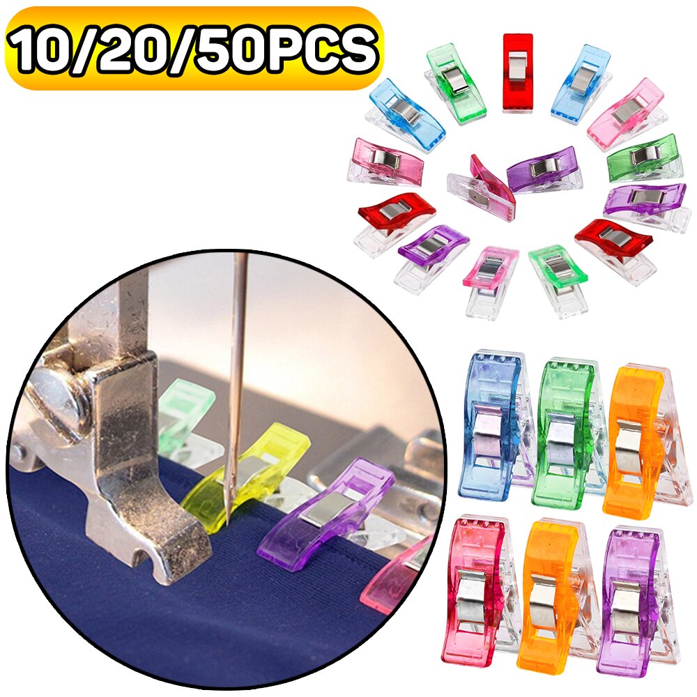 Sewing Clips Quilting Clips Plastic Clips Sewing Fabric Clamps Patchwork Craft Clips Multicolor Clothing Clip Holder 10/20/50Pcs