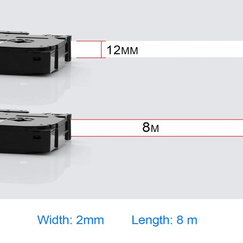 Unistar TZe-335 12mm Compatible for Brother P-touch Tape 12mm White on Black Laminated Label Ribbons TZe335 TZe 335 for Brother