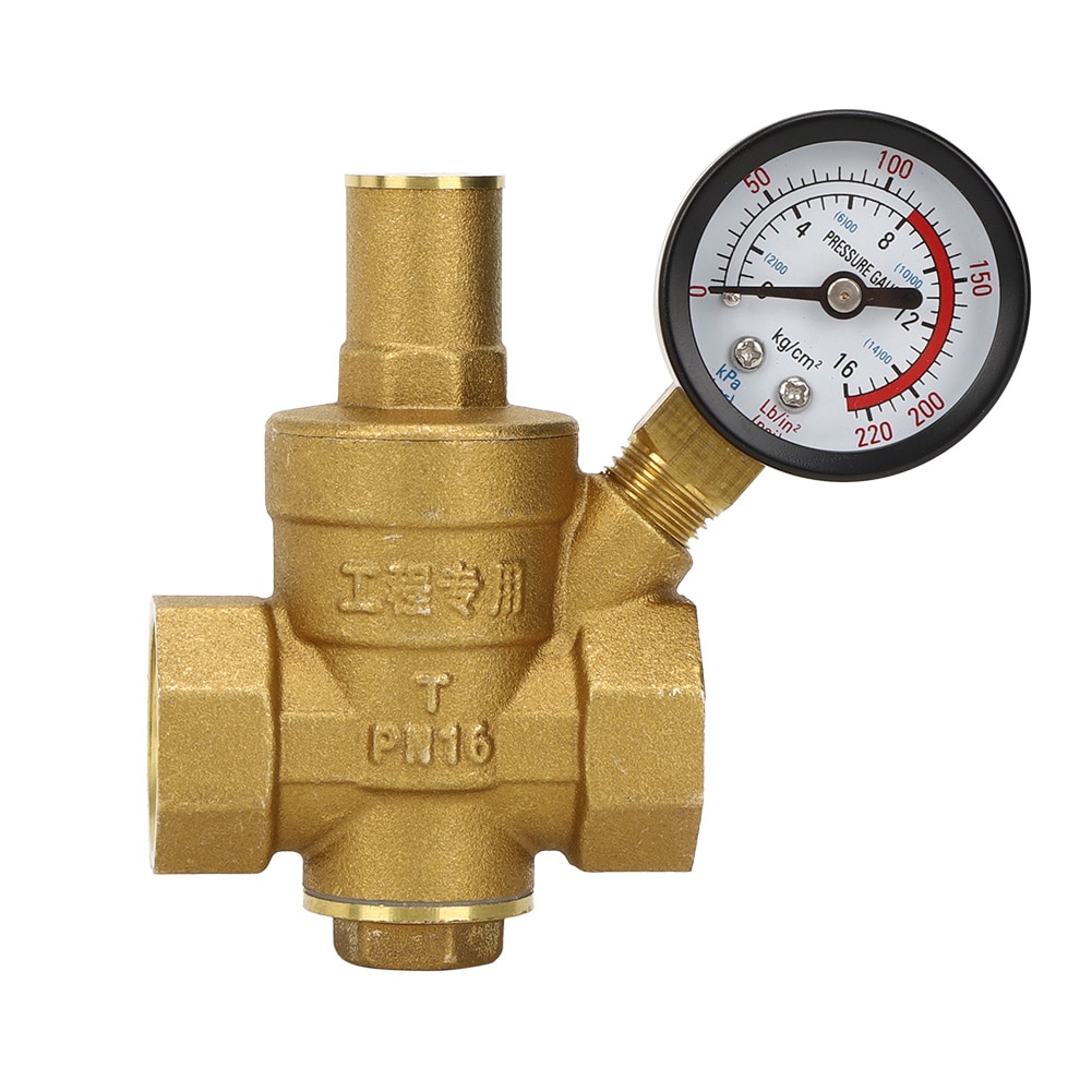 Pressure Gauge DN20 Brass Adjustable Water Pressure Regulator Reducer with Gauge Meter Digital Pressure Meter Tool