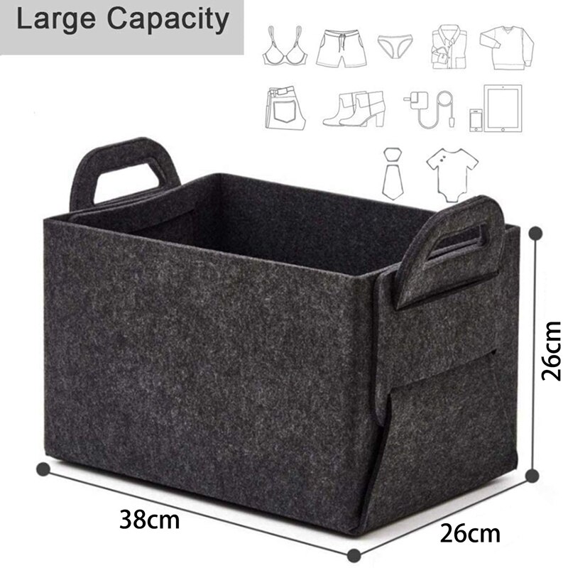 2 szt. Przechowywanie kosze z filcu pudełko-składane duże pojemniki na szafy z uchwytem Organizer robić prania solidne kosze półkowe