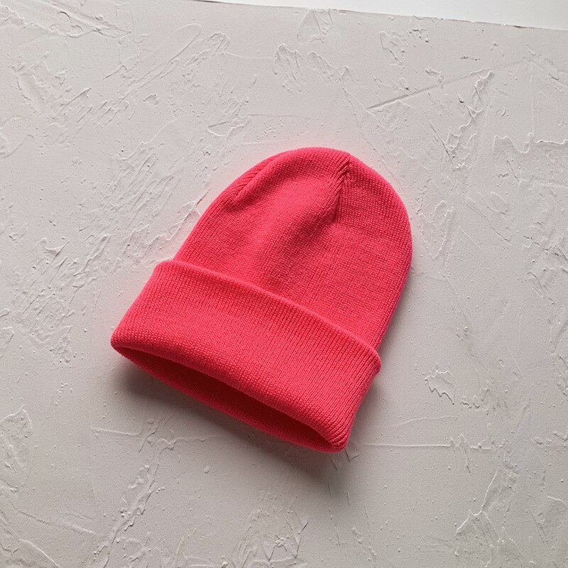 Stickad mössa för barn 1-8 år barn-vinter-varm mössa bebis pojkar huva barn muts bebis mössa шапка зимняя детская: Vattenmelonsröd