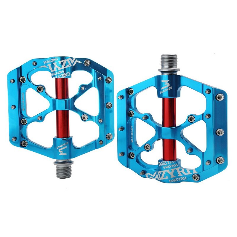 Universal Sealed Bearing Bike Pedals CNC Aluminum Body 3 Bearing Bicycle Flat Pedals For MTB Road Cycling BMX Road Bicycle: Blue