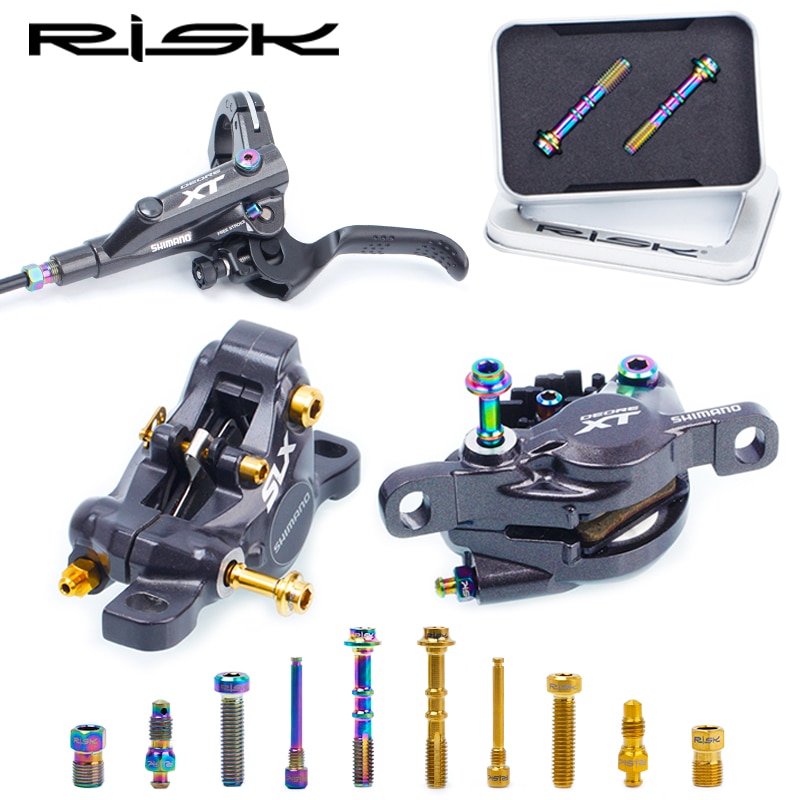 RISK-tornillos de titanio para fijación de frenos de disco de bicicleta, pinza hidráulica de aceite, manivela