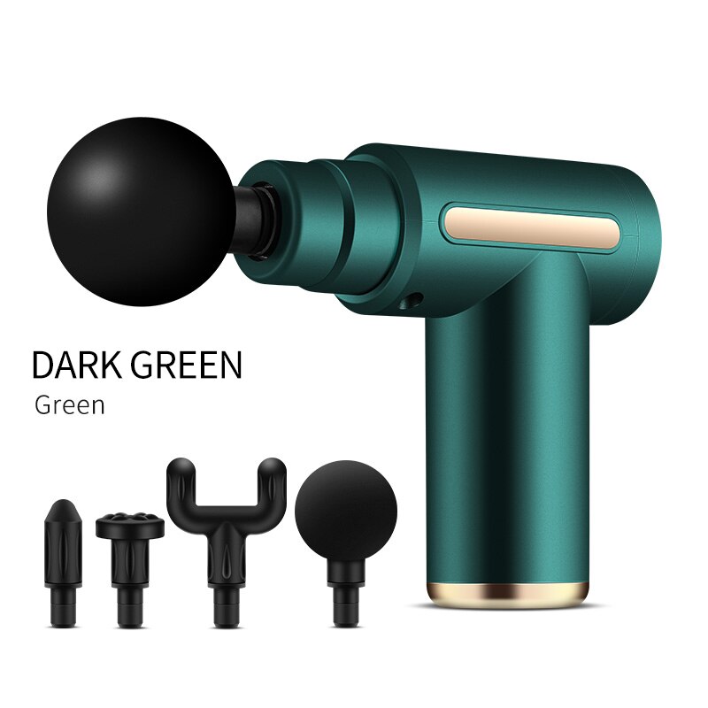 Pistolet de Massage électrique haute fréquence, masseur corporel, Percussion des tissus profonds, soulagement de la douleur musculaire: Green color