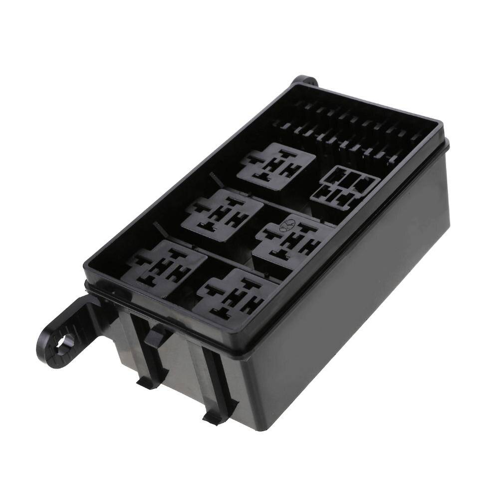 Universal 12-Slot Relay Box Blade Zekering Houder 6 Manier Relais + 6 Slot Automotive Fuse Relay Holder Voor Auto truck Boot: Default Title