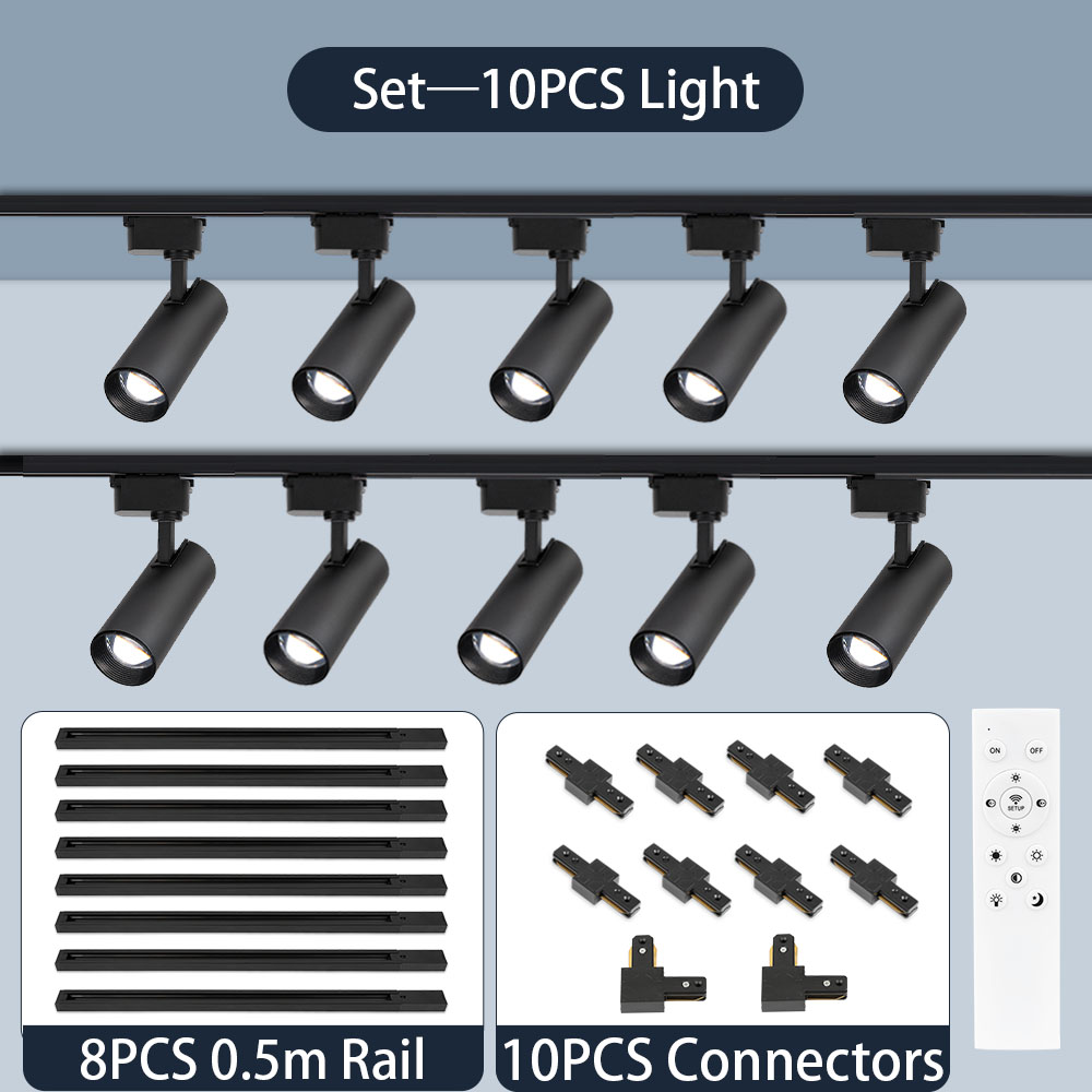 Plafoniera a binario a LED dimmerabile 110V 220V 3 colori Faretto con telecomando Lampada a LED lineare Apparecchio di illuminazione da cucina