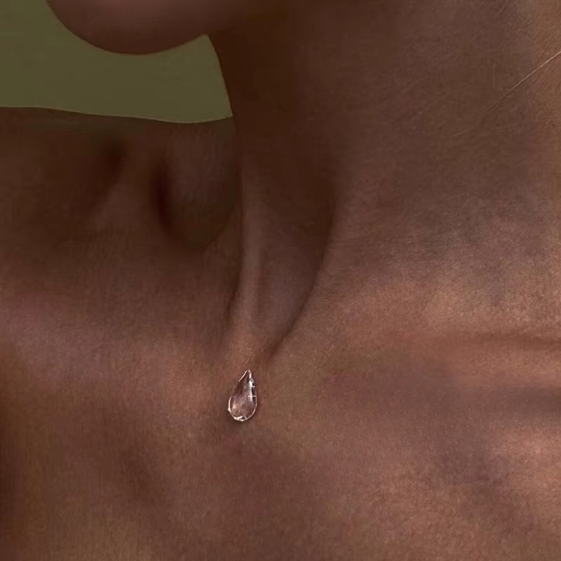 Handmade Dew Rain Earrings Bracelet Necklace Jwelry Set for Women Teen Girls Mom Crystal Wedding Party Jewelry for Her: SILVER PLATED