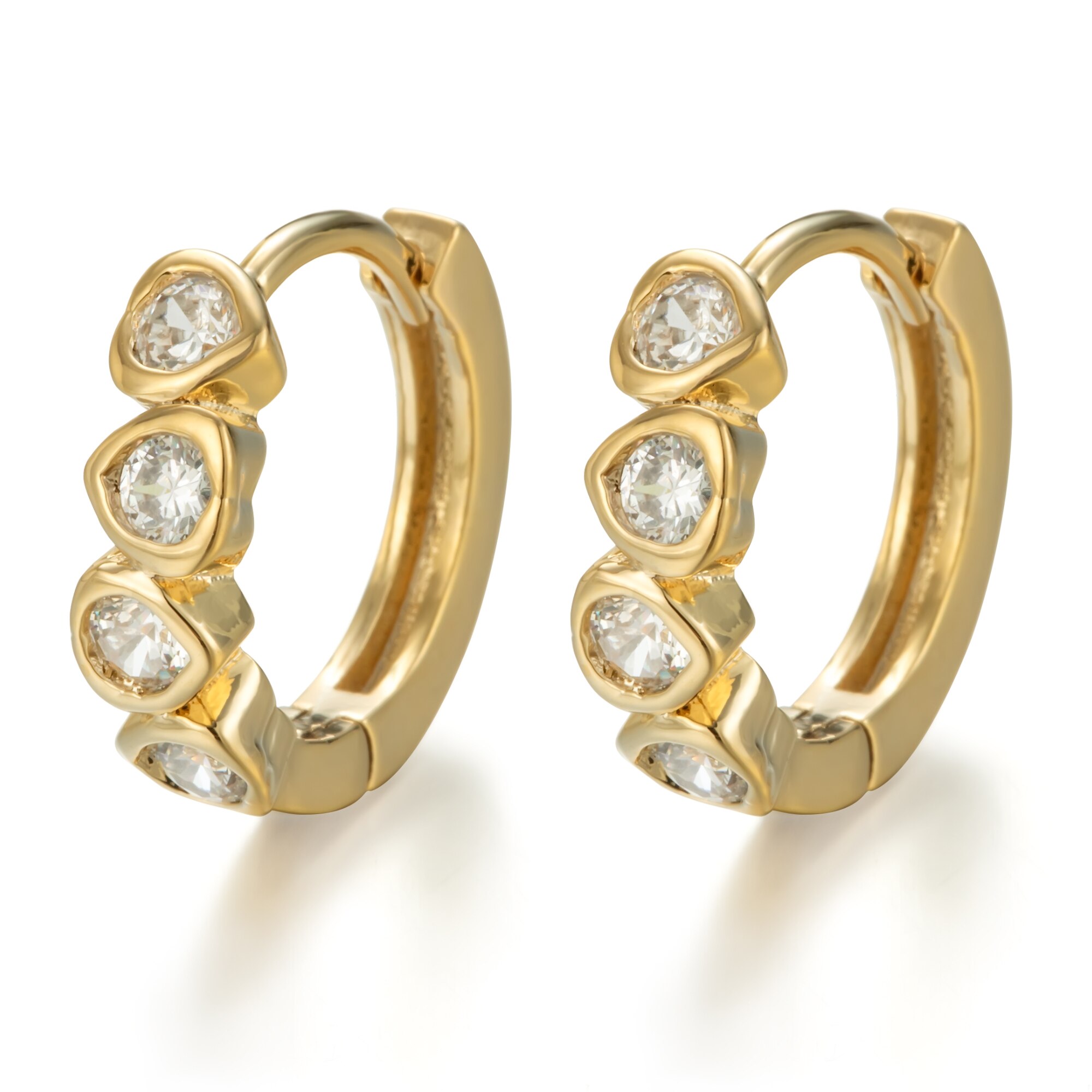 Top geometriske krystal cz zirkon korea øreringe trendy hjerte erklæring lille hoop ørering kvindelige bryllup smykker: 2
