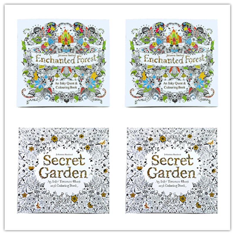 4 pcs/Lot Fantasy Dream Secret Garden Coloring Book For Adults Children Anti-Stress Drawing Art Books School Office Stationery: B